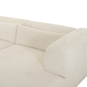 Tarra Fluffy Oversized Cream Corduroy Modular RAF Sectional TOV-L68878-L68882 TOV Furniture