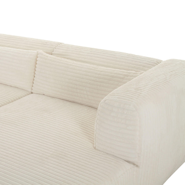 Tarra Fluffy Oversized Cream Corduroy Modular RAF Sectional TOV-L68878-L68882 TOV Furniture