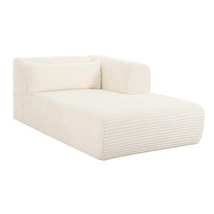 TOV Furniture Tarra 71" Modular Chaise - Plush Corduroy Seating with Liquid-Repelling Finish for Ultimate Comfort Cream / RAF TOV-L68878