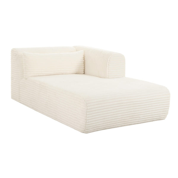 TOV Furniture Tarra 71" Modular Chaise - Plush Corduroy Seating with Liquid-Repelling Finish for Ultimate Comfort Cream / RAF TOV-L68878