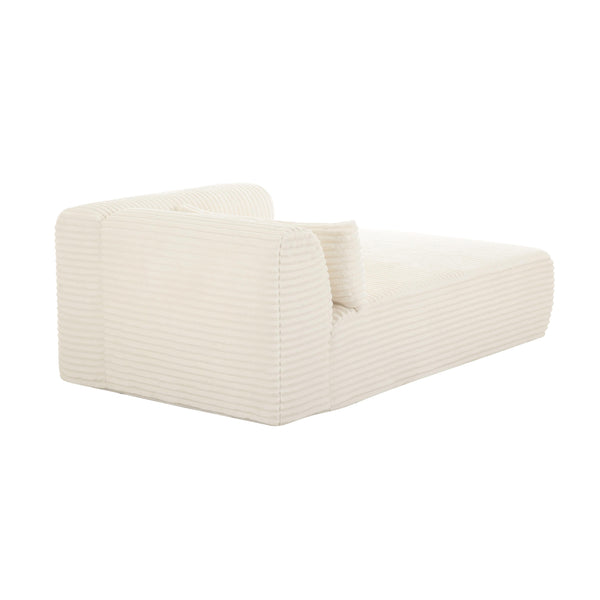 Tarra Fluffy Oversized Cream Corduroy Modular RAF Chaise TOV-L68878 TOV Furniture
