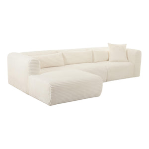Tarra Fluffy Oversized Cream Corduroy Modular LAF Sectional TOV-L68879-L68881 TOV Furniture