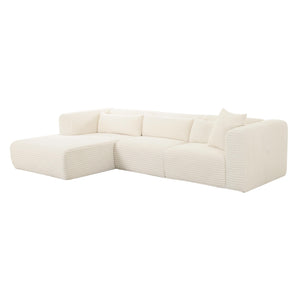 Tarra Fluffy Oversized Cream Corduroy Modular LAF Sectional TOV-L68879-L68881 TOV Furniture