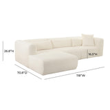 Tarra Fluffy Oversized Cream Corduroy Modular LAF Sectional TOV-L68879-L68881 TOV Furniture