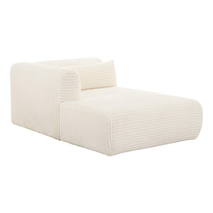 Tarra Fluffy Oversized Cream Corduroy Modular LAF Chaise TOV-L68879 TOV Furniture