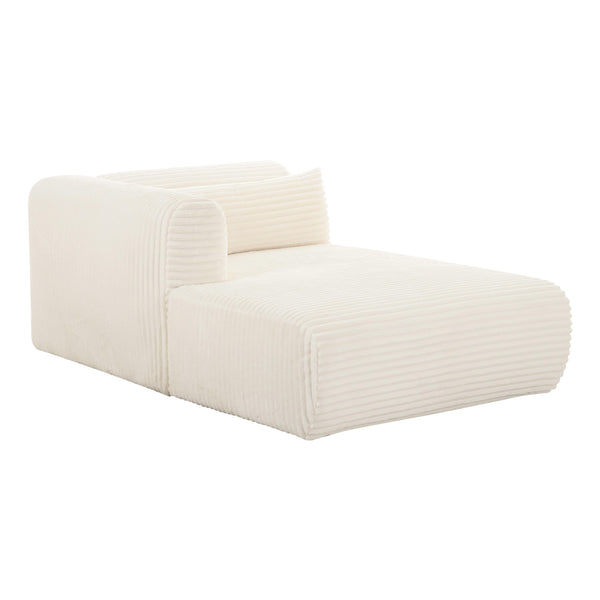 Tarra Fluffy Oversized Cream Corduroy Modular LAF Chaise TOV-L68879 TOV Furniture