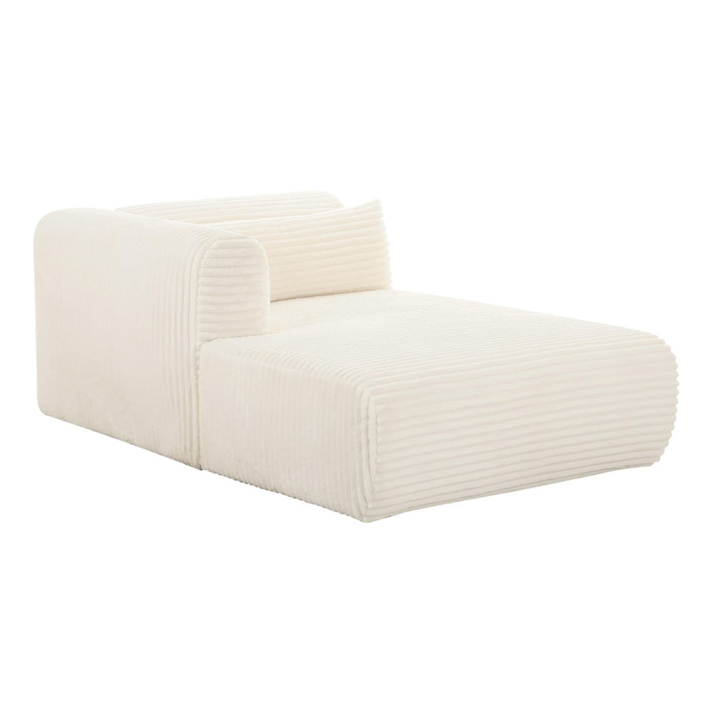 TOV Furniture Tarra 71" Modular Chaise - Plush Corduroy Seating with Liquid-Repelling Finish for Ultimate Comfort Cream / LAF TOV-L68879
