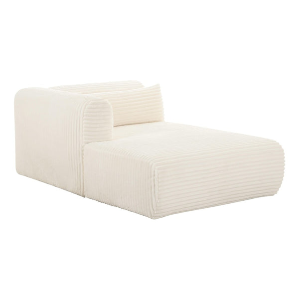 TOV Furniture Tarra 71" Modular Chaise - Plush Corduroy Seating with Liquid-Repelling Finish for Ultimate Comfort Cream / LAF TOV-L68879