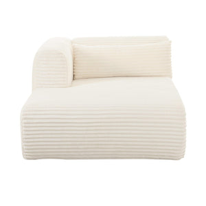 TOV Furniture Tarra 71" Modular Chaise - Plush Corduroy Seating with Liquid-Repelling Finish for Ultimate Comfort Cream / LAF TOV-L68879