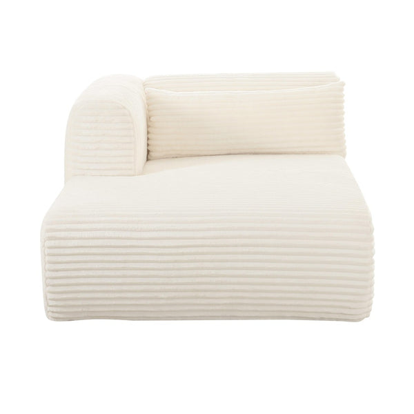 TOV Furniture Tarra 71" Modular Chaise - Plush Corduroy Seating with Liquid-Repelling Finish for Ultimate Comfort Cream / LAF TOV-L68879