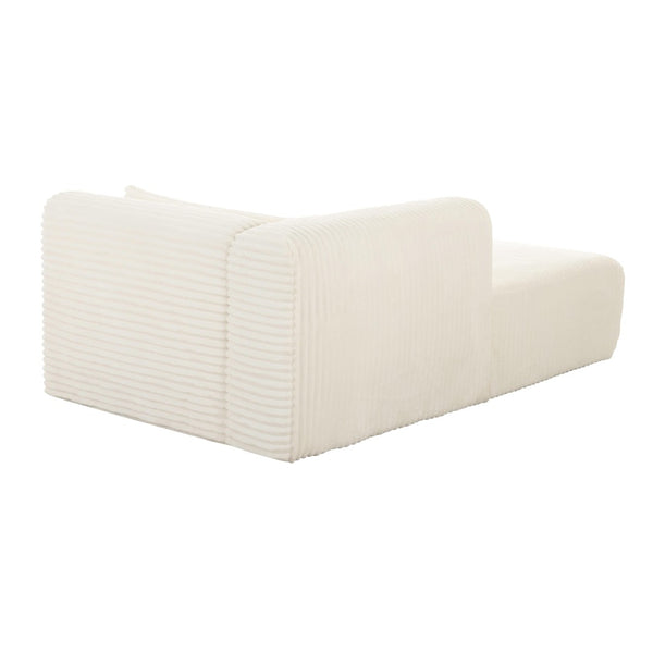TOV Furniture Tarra 71" Modular Chaise - Plush Corduroy Seating with Liquid-Repelling Finish for Ultimate Comfort Cream / LAF TOV-L68879