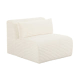 Tarra Fluffy Oversized Cream Corduroy Modular Armless Chair TOV-L68880 TOV Furniture