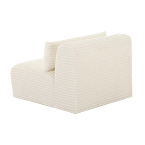 TOV Furniture Tarra Fluffy Oversized Corduroy Armless Chair - Cozy Modular Seating for Luxurious Living Spaces Cream TOV-L68880