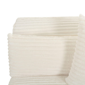 Tarra Fluffy Oversized Cream Corduroy Modular RAF Corner Chair TOV-L68881 TOV Furniture