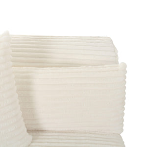 Tarra Fluffy Oversized Cream Corduroy Modular LAF Corner Chair TOV-L68882 TOV Furniture