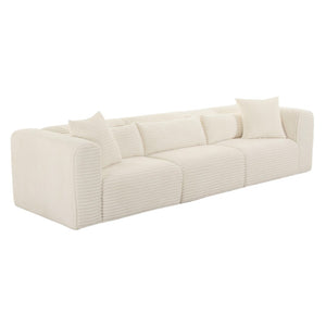 TOV Furniture Tarra 118" Fluffy Oversized Modular Corduroy Sofa - Luxurious Comfort with Easy-Care Versatility Cream TOV-L68887