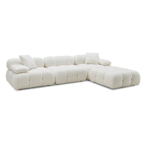 Calliope Cream Vegan Shearling 4-piece Modular Sectional TOV-L68922-SEC TOV Furniture