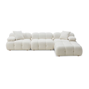 Calliope Cream Vegan Shearling 4-piece Modular Sectional TOV-L68922-SEC TOV Furniture