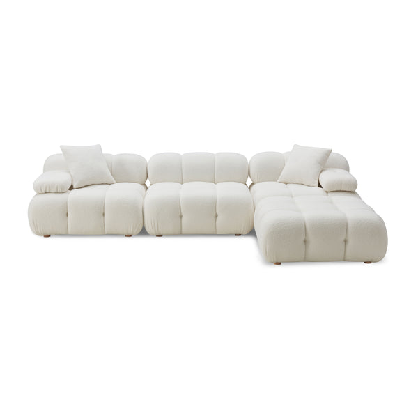Calliope Cream Vegan Shearling 4-piece Modular Sectional TOV-L68922-SEC TOV Furniture