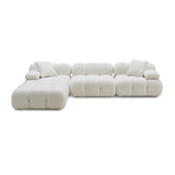 Calliope Cream Vegan Shearling 4-piece Modular Sectional TOV-L68922-SEC TOV Furniture