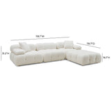 Calliope Cream Vegan Shearling 4-piece Modular Sectional TOV-L68922-SEC TOV Furniture