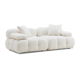 Calliope Cream Vegan Shearling Modular Loveseat TOV-L68923 TOV Furniture