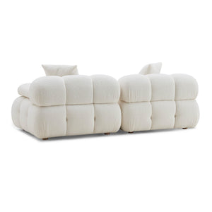 TOV Furniture Calliope 79" Vegan Shearling Modular Loveseat - Plush Comfort, Customizable Design, Luxe Style TOV-L68923