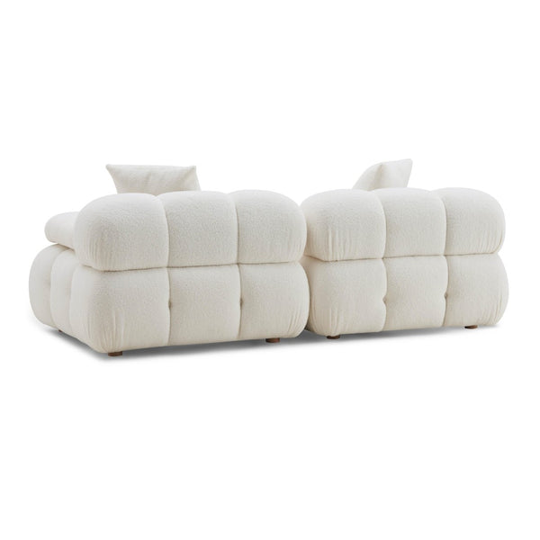TOV Furniture Calliope 79" Vegan Shearling Modular Loveseat - Plush Comfort, Customizable Design, Luxe Style TOV-L68923