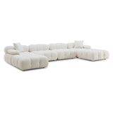 Calliope Cream Vegan Shearling 6-piece Modular U-Sectional TOV-L68925-SEC TOV Furniture