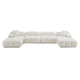 Calliope Cream Vegan Shearling 6-piece Modular U-Sectional TOV-L68925-SEC TOV Furniture