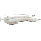 Calliope Cream Vegan Shearling 6-piece Modular U-Sectional TOV-L68925-SEC TOV Furniture