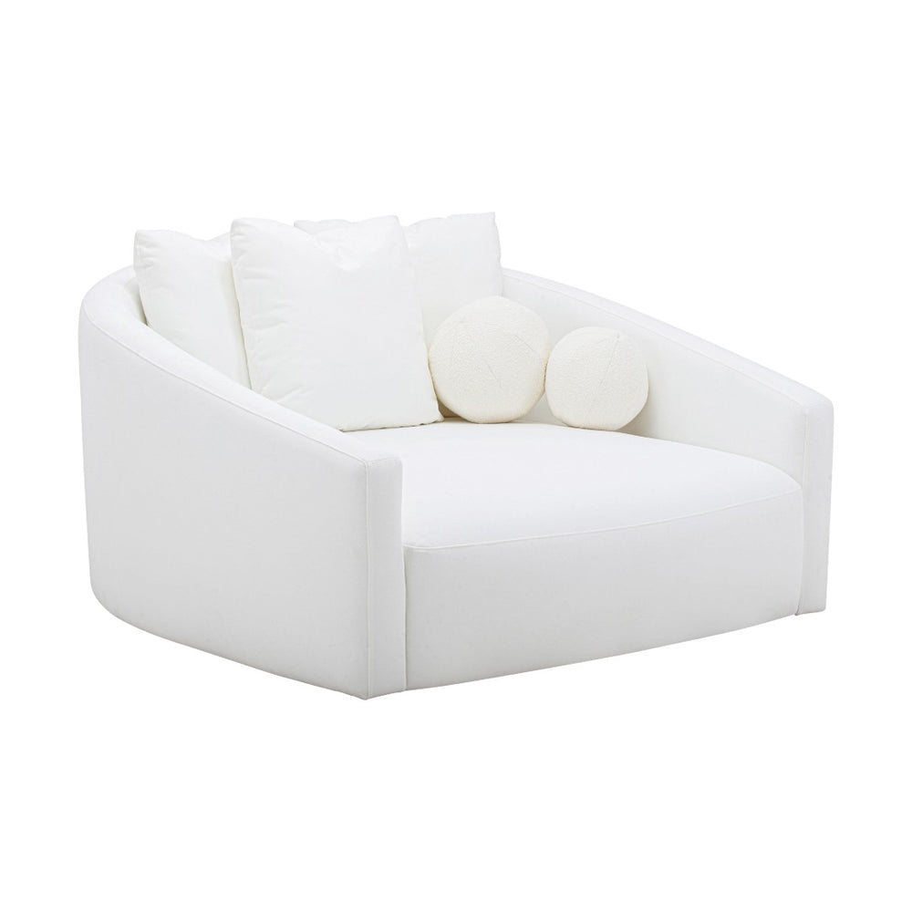 TOV Furniture Hanim 54" Cream Daybed with Plush Cushions - Stylish Performance Fabric for Ultimate Comfort, Versatile Use TOV-L68938