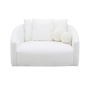TOV Furniture Hanim 54" Cream Daybed with Plush Cushions - Stylish Performance Fabric for Ultimate Comfort, Versatile Use TOV-L68938