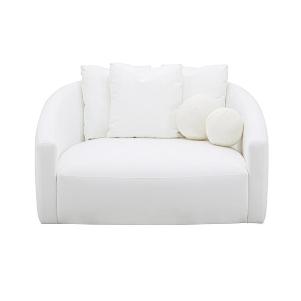 TOV Furniture Hanim 54" Cream Daybed with Plush Cushions - Stylish Performance Fabric for Ultimate Comfort, Versatile Use TOV-L68938