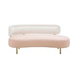 Tischa Cream Boucle & Blush Velvet Sofa TOV-L68940 TOV Furniture