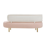 Tischa Cream Boucle & Blush Velvet Sofa TOV-L68940 TOV Furniture