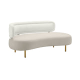 Tischa Cream Boucle & Grey Velvet Sofa TOV-L68941 TOV Furniture