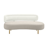 Tischa Cream Boucle & Grey Velvet Sofa TOV-L68941 TOV Furniture