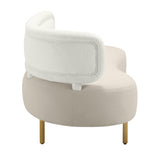 Tischa Cream Boucle & Grey Velvet Sofa TOV-L68941 TOV Furniture