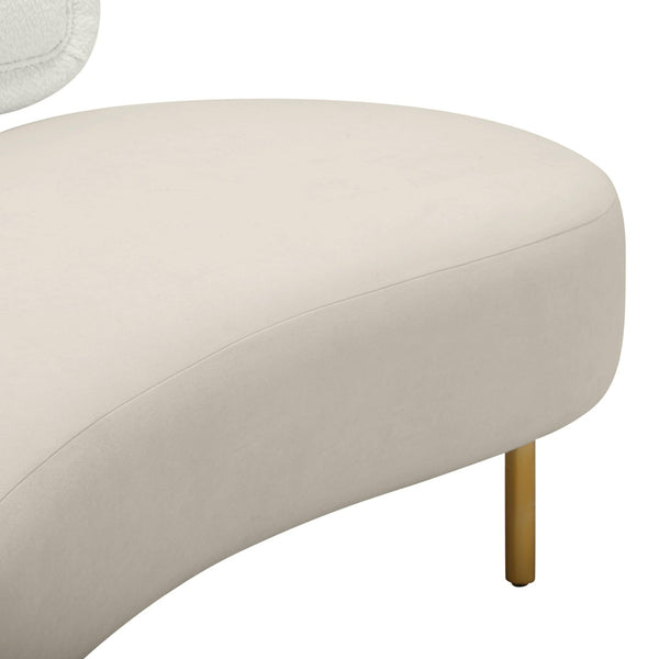 TOV Furniture Tischa 70" Upholstered Sofa - Chic Modern Design with Curved Profile & Luxe Brass Legs for Elegance Cream/Grey TOV-L68941