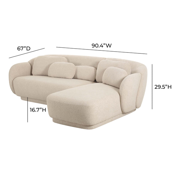 Misty Cream Boucle Sectional - RAF TOV-L68956-SEC TOV Furniture