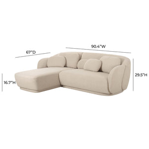 Misty Cream Boucle Sectional - LAF TOV-L68957-SEC TOV Furniture
