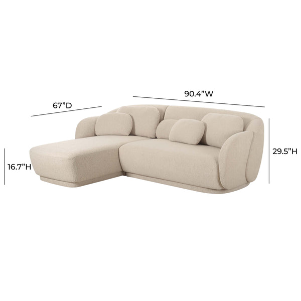 Misty Cream Boucle Sectional - LAF TOV-L68957-SEC TOV Furniture