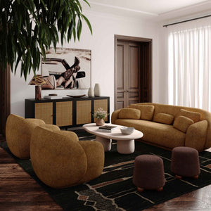 TOV Furniture Misty 90" Boucle Sofa - Mid-Century Modern Comfort with Plush Cushions & Sculptural Design for Living Rooms Brown TOV-L68987