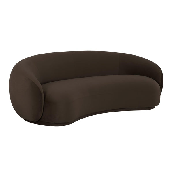 TOV Furniture Kendall 90" Velvet Sofa - Luxurious Curved Design with Plush Comfort for Contemporary Living Spaces Brown TOV-L69004