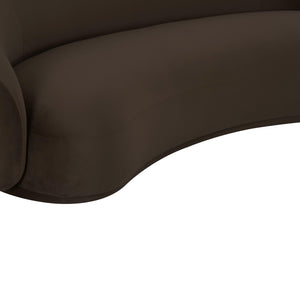 TOV Furniture Kendall 90" Velvet Sofa - Luxurious Curved Design with Plush Comfort for Contemporary Living Spaces Brown TOV-L69004