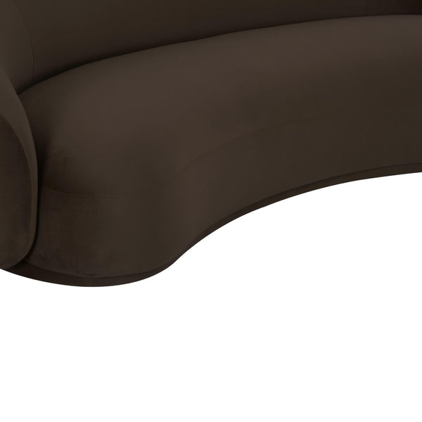 TOV Furniture Kendall 90" Velvet Sofa - Luxurious Curved Design with Plush Comfort for Contemporary Living Spaces Brown TOV-L69004