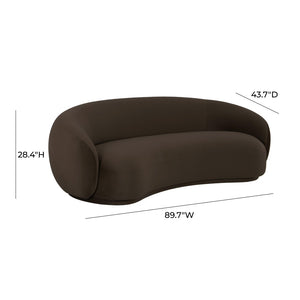 TOV Furniture Kendall 90" Velvet Sofa - Luxurious Curved Design with Plush Comfort for Contemporary Living Spaces Brown TOV-L69004