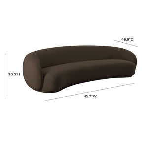 TOV Furniture Kendall 120" Velvet Sofa - Luxurious Handcrafted Comfort with Contemporary Elegance for Your Home Brown TOV-L69005
