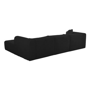 Tarra Fluffy Oversized Black Corduroy Modular RAF Sectional TOV-L69006-L69010 TOV Furniture